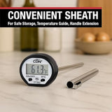 CDN Waterproof Instant Read Digital Thermometer | NSF Certified | ProAccurate® | 5" Stem with Protective Sheath | For Meat, Poultry, Candy | Easy One-Button Operation | DT392