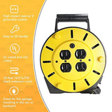 Woods 4907 Extension Cord Reel with 4-Outlets 16/3 SJTW and 12A Circuit Breaker, 25-Foot Woods