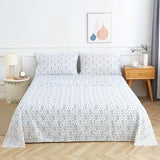 HENGWEITEXT King Sheet Set, 4 Piece Bed Sheets for King Size Bed Set, 17 Inch Sheets Deep Pocket, Soft and Breathable Microfiber, Wrinkle Free, Printed Light Blue Flowe Patterned Double Bedding HENGWEITEXT