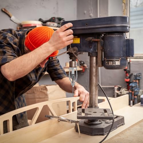 Gisafai 7 Pcs Square Hole Drill Bit with 1 Square Hole Drill Bit Adapter Mortising Chisel Set 1/4, 5/16, 3/8, 1/2, 9/16, 5/8, 3/4 Inch Mortise Machine, Power Tool Accessory for Drill Machines Gisafai