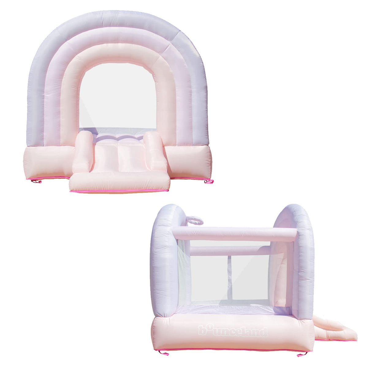 Bounceland Daydreamer Cotton Candy Bounce House, Pastel Bouncer with Slide, 8.9 ft L x 7.2 ft W x 6.7 ft H, UL Blower Included, Basketball Hoop, 30 Pastel Plastic Balls, Trendy Bouncer for Kids Bounceland