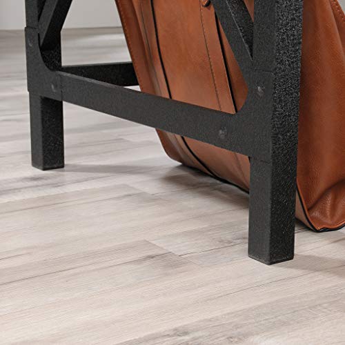 Sauder Steel River L-Shaped Desk, L: 59.84" x W: 57.32" x H: 29.53", Milled Mesquite Finish Sauder