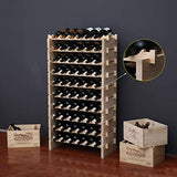 fdjamy Wine Rack Solid Wood Stackable Storage Wooden Wine Rack Wine Cabinet (60 Bottles, Natural Color) fdjamy