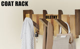OLETNY Coat Rack Wall Mount Wood, Wood Coat Rack Wall Mount with 6 Flip-Down Magnetic Hooks Piano Wall Coat hanger for Entryway, Bathroom, Bedroom, Kitchen OLETNY