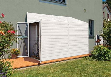 Arrow Yardsaver Compact Galvanized Steel Storage Shed with Pent Roof, 4' x 10' Arrow