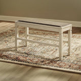 Signature Design by Ashley Bolanburg Double Upholstered Bench, Counter Height, Whitewash Signature Design by Ashley