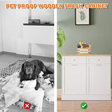 TOLEAD Double Tilt Out Trash Cabinet Free Standing 10 Gallon Recycling Trash Can Cabinet for Farmhouse Kitchen,Living Room, Dining Room, White TOLEAD