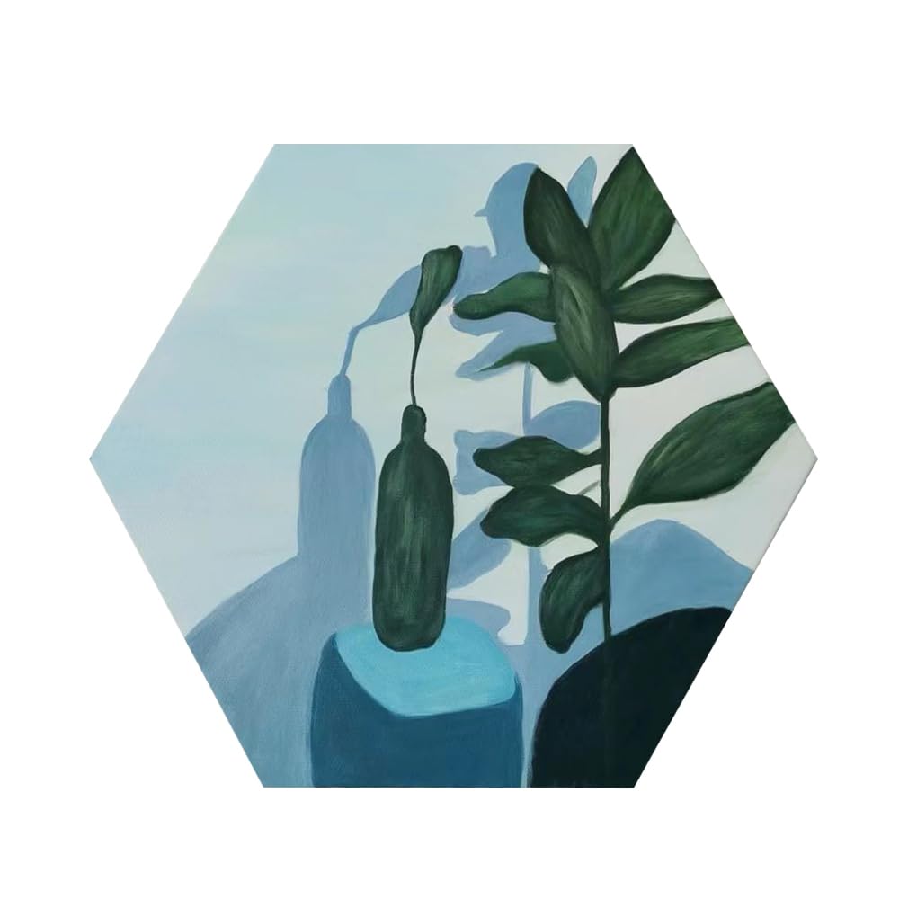 TRANSON 3 Sizes Hexagon Shaped Stretched Canvas Primed Ready for Painting TRANSON