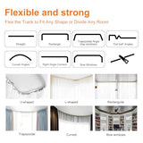Room Divider Curtains Flexible Ceiling Tracks Set Curtain Track Ceiling Mount Blackout Curtain for Living Room Bedroom Ceiling Curtain Rod Privacy Dividers Panels W100 x H84 Black Drape & Black Rail hoeflife