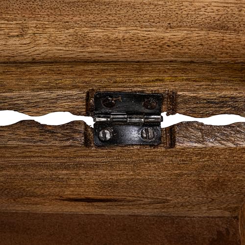 Creative Co-Op Hand-Carved Mango Wood Nesting Boxes with Burnt Finish, Grey, Set of 2 Creative Co-Op