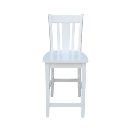 International Concepts San Remo Counter Stool-24 Seat Height Chair, White - WoodArtSupply