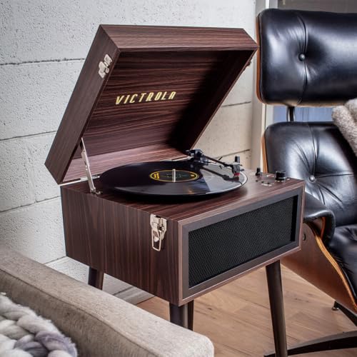 Victrola VTA-75-ESP Liberty 5-in-1 Turntable Music EntertainmentCenter with Bluetooth Wireless FM Radio USB Recorder Wood (Espresso) Victrola