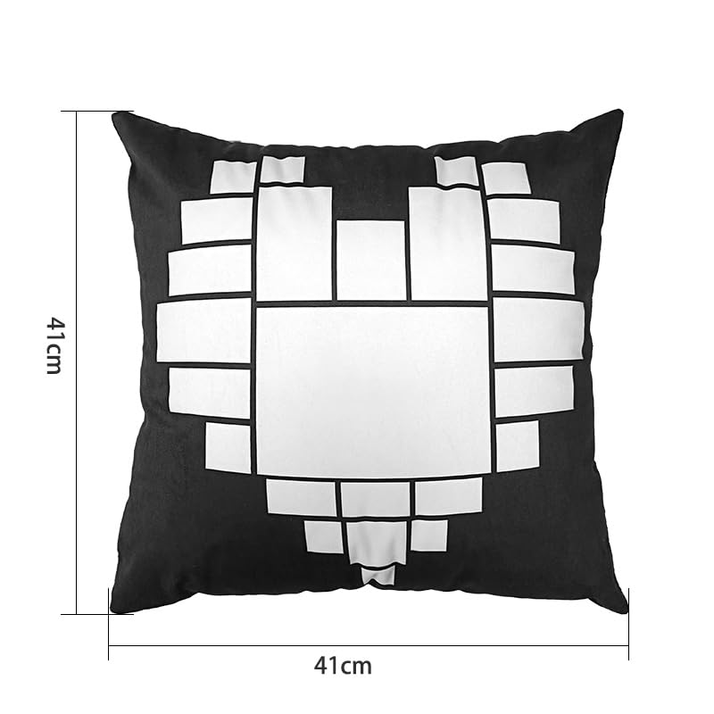 Subtransfer 6 Pack Sublimation Pillow Case Heart Pillow Covers 16x16 Double Sided Sublimation Blank Panel Pillow Case (6 Pack A) Subtransfer