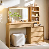 wow97e 50" Makeup Vanity Desk with 35.43" Mirror and Lights, Large 5 Drawers Makeup Table with Adjustable Shelves and Charging Station, 3 Lighting Modes for Women and Girls, Bedroom or Dorm, Natural wow97e