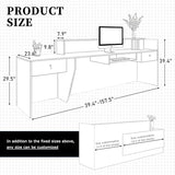 L-Shaped Reception Desk with Counter, Lockable Drawers & Storage, Modern Front Desk Reception Counter 47–118 Inch, Office Salon Checkout Receptionist Desk White + Orange Left 55.1 x 23.6 x 39.4 in Tazyee