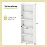 Giantex 5-Tier Bookshelf, Freestanding Bookcase with 5 Open Shelf, Modern Display Shelf, Storage Organizer for Living Room Bedroom Home Office Giantex