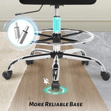 500LBS Ergonomic Drafting Chair Tall Office Chair for Counter Height or Standing Desk, Executive High Office Chairs with W-Shaped Thick Seat Cushion, Footrest Ring & Breathable Fabric, Black Sofetura