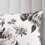 Intelligent Design Dorsey Comforter Reversible Flower Floral Botanical Printed Ultra-Soft Brushed All Season Bedding-Set, Full/Queen, Black/White 5 Piece Intelligent Design
