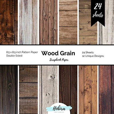 Wood Grain Scrapbook Paper: Pattern Paper Double Sided Craft Paper for Card Making, Origami, Art Craft Projects and Scrapbook Journal 24 Paper Craft Sheets WoodArtSupply