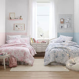 Laura Ashley - Twin Comforter Set, Reversible Cotton Bedding for Year Round Use, 2 Piece Coquette Bed Set with Matching Pillowcase (Delphine Mauve Pink) Laura Ashley