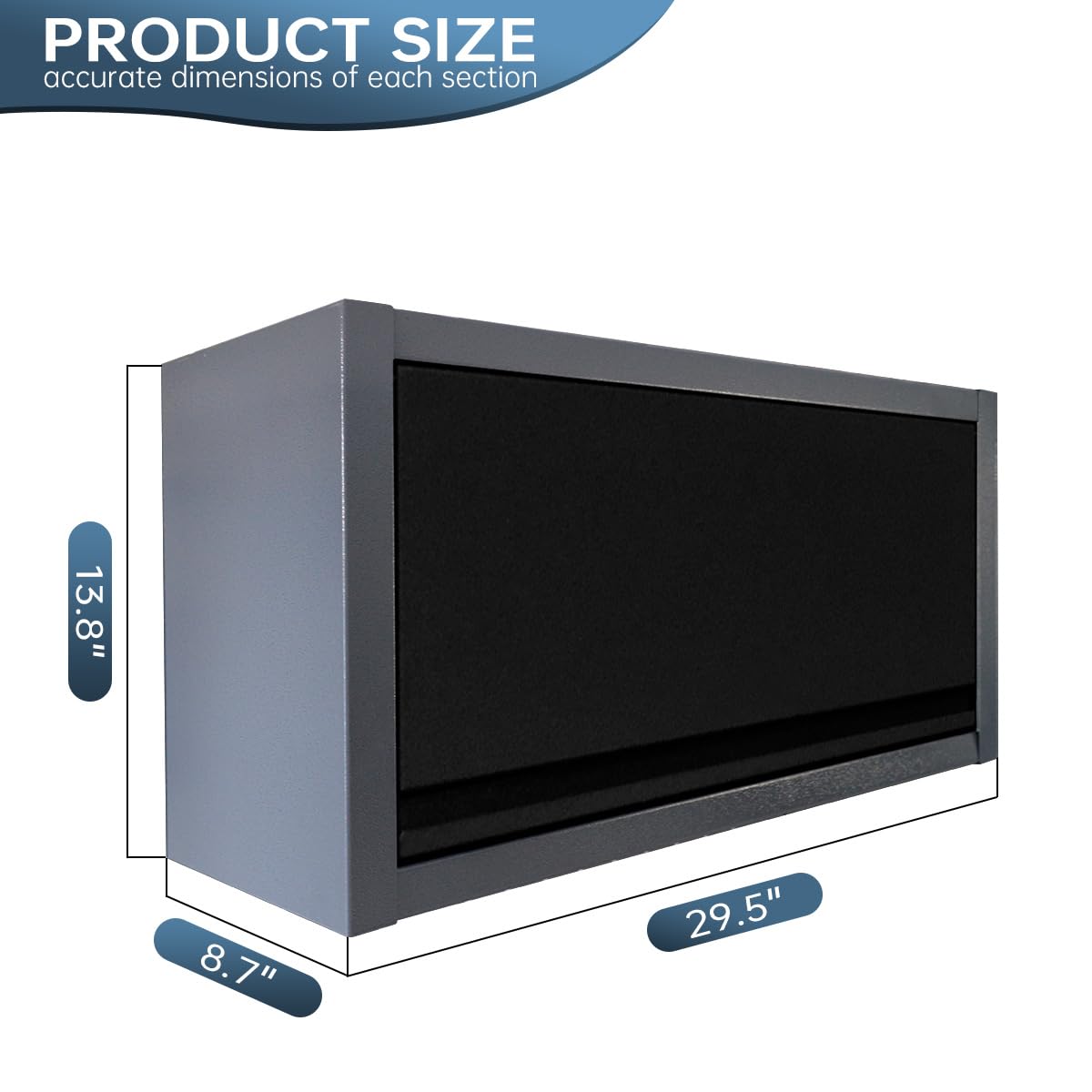 JZD Small Metal Wall Mounted Storage Garage Cabinet with Flip Up Door, Black & Grey JZD