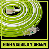 PowerSmith Heavy Duty Extension Cord 100 ft 12/3 Lighted Locking Outdoor SJOOW Rubber Jacket, 5 Year Warranty POWERSMITH