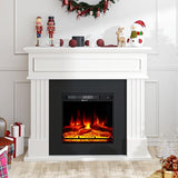 oneinmil Electric Fireplace with Mantel, Fireplace TV Stand with 18’’ Electric Fireplace Heater, 3D Realistic Flame, Freestanding Fireplace for Living Room, Bedroom, White oneinmil
