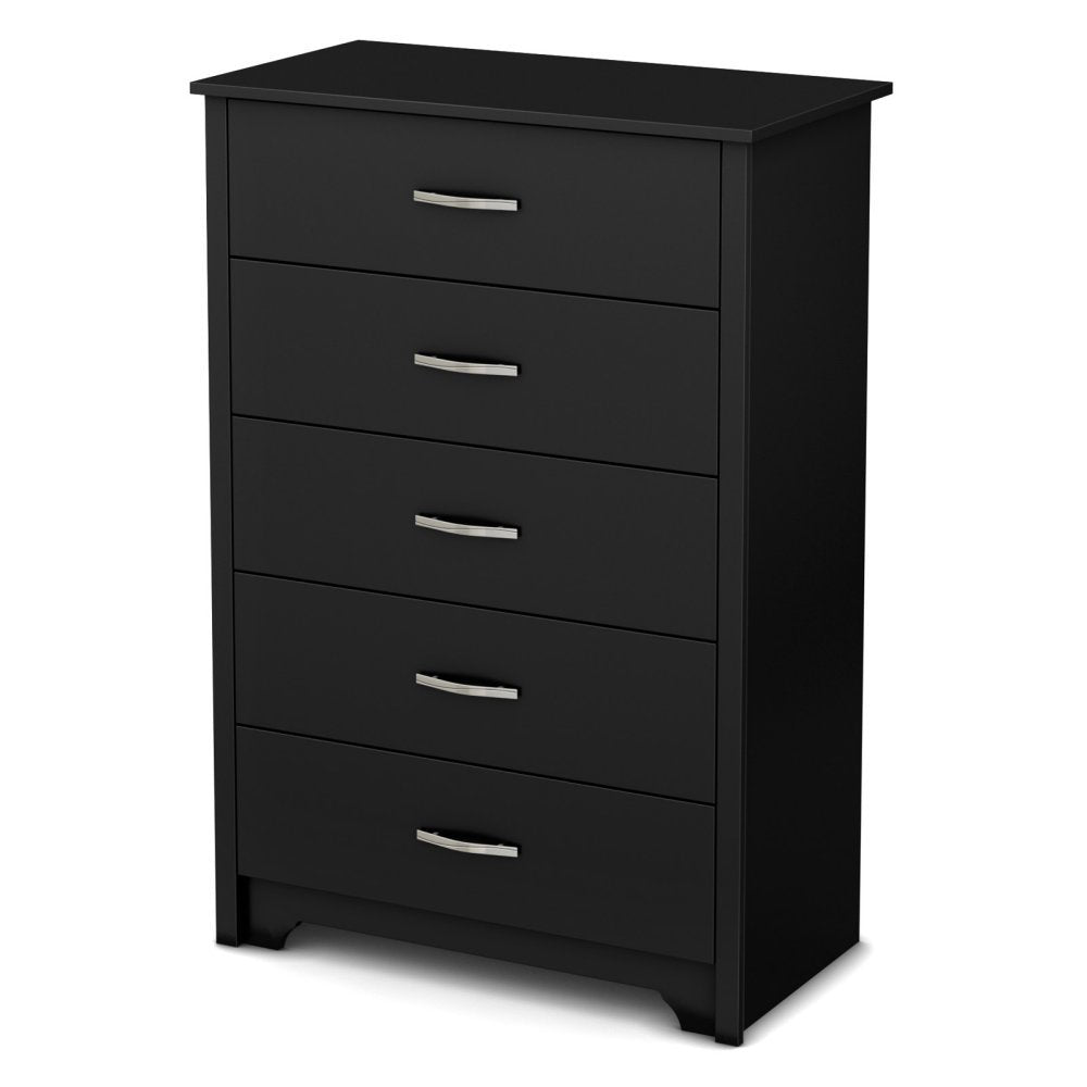 South Shore Fusion 5-Drawer Chest, Pure Black South Shore