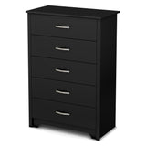 South Shore Fusion 5-Drawer Chest, Pure Black South Shore
