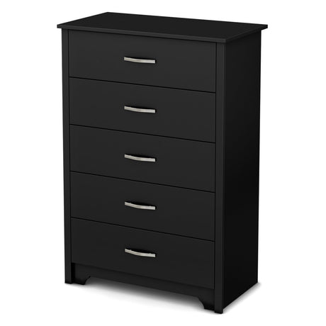 South Shore Fusion 5-Drawer Chest, Pure Black South Shore