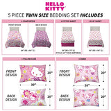 Franco Kids Bedding Super Soft Comforter and Sheet Set with Sham, 5 Piece Twin Size, Hello Kitty Franco