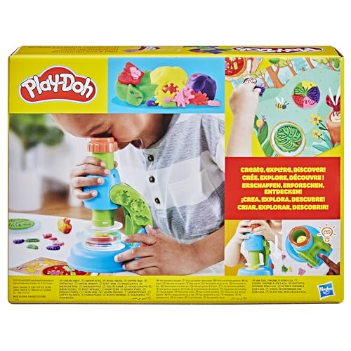 Play-Doh Light & Look Microscope for Kids, Electronic Preschool Toys for Girls & Boys, 9 Accessories & 5 Colors, Back to School Gifts, Ages 3+ Play-Doh