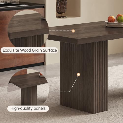 GlimBiz 9 Piece Dining Room Table Set for 8 People, Mid Century Modern 66.93 Inch Rectangle Kitchen Dining Table with 8 Fabric Chairs Set, Suitable for KitchenApartment (Dining Table with 8 Chairs) GlimBiz