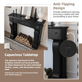 EPICOZY Modern Fireplace Mantel Surround, Decorative Wooden Freestanding Mantel for Electric Fireplace, Waterproof & Anti-Tipping, Premium MDF Mantel with Leg for Living Room, Black EPICOZY