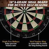 Seller123 Prescott Collection 40'' Dartboard Cabinet Set, Steel Tip Darts, Gray Seller123