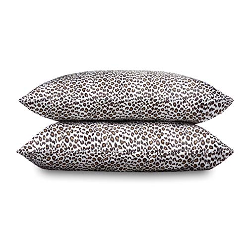 Betsey Johnson - Queen Bed Sheets, Satin Bedding Set with Matching Pillowcases, Wrinkle & Fade Resistant, Silky Smooth for Healthy Hair (Leopard) Betsey Johnson
