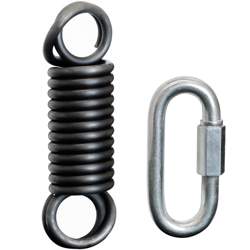 Meister Professional Heavy Bag Spring for Punching Bags up to 250lb - Black w/Screwlock Carabiner Meister