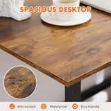 Sweetcrispy Computer Small Office Desk 32 Inch Student Kids Study Writing Work with Metal Frame Wood Tabletop Modern Simple PC Home Bedroom Table, Rustic Brown Sweetcrispy