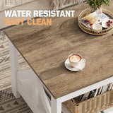 YESHOMY 39" Farmhouse Coffee Table, Coffee Tables for Living Room, Farmhouse Square Coffee Table with Storage, Couch Table, Small Tables for Small Spaces, Gray and White YESHOMY