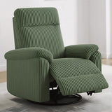 KISLOT Swivel Rocker Recliner for Adults, Corduroy 360 Degree Swivel Glider Recliner Manual 3-Position Adjustable Easy Assembly for Small Space Living Room Nursery Bedroom