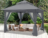 ABCCANOPY Pop Up Gazebo 13x13 - Outdoor Canopy Tent with Mosquito Netting for Patio Garden Backyard(Gray) ABCCANOPY