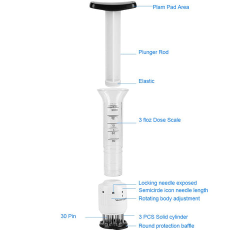 Tenderizer Injector, Meat Marinade Needle Injector, Meat Marinade Tenderizer Needle Injector Steaks Flavor Syringe Cook Kitchen Tool CHICIRIS