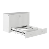 AFI, Southampton Murphy Bed Chest Queen with 6" Mattress, Storage Drawer & Built-in USB Charger, White AFI
