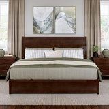AFI, Andorra King Platform Bed with Panel Footboard & Twin XL Trundle, Walnut AFI