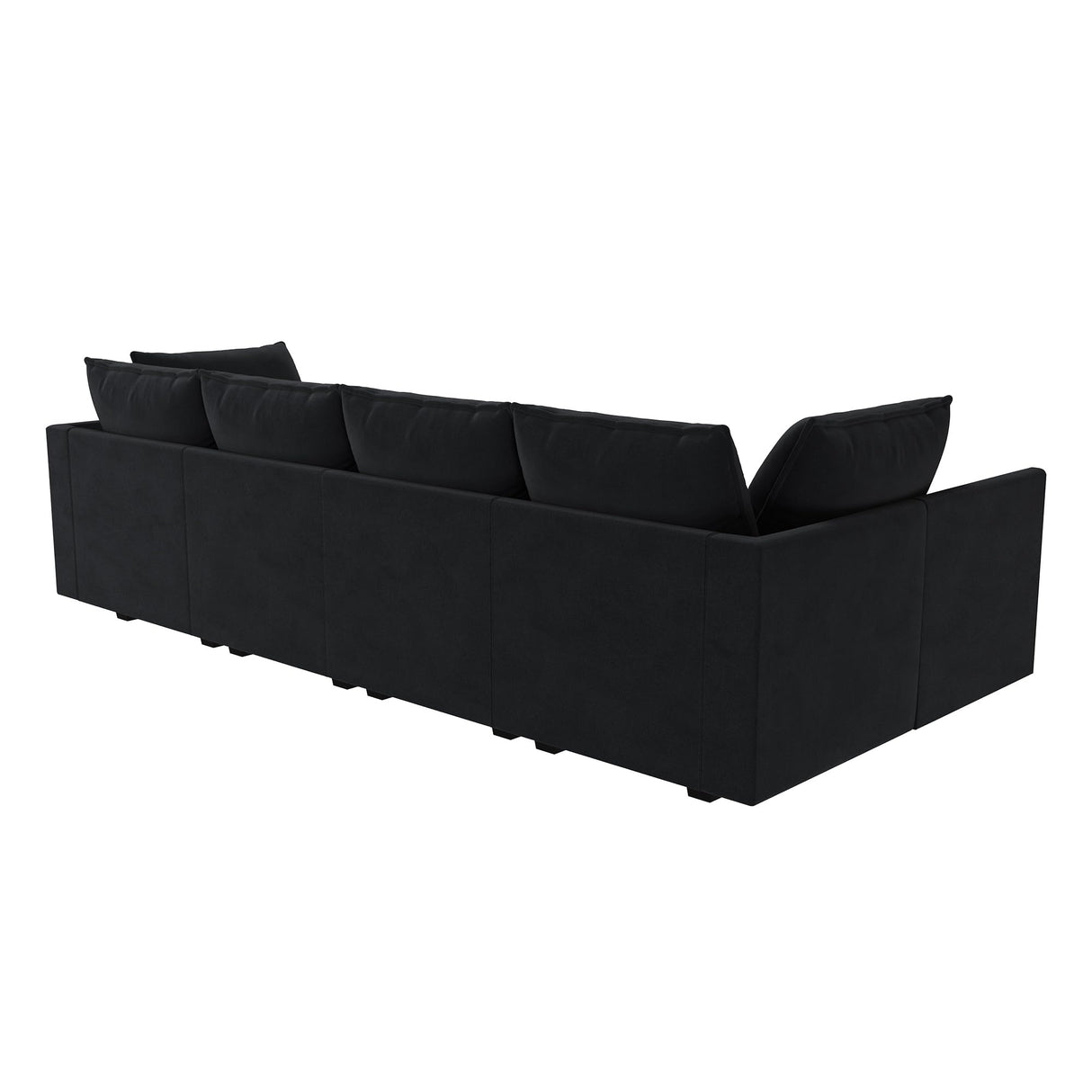 HONBAY Modular Sectional Sleeper Sofa Velvet Sectional Sleeper Couch with Storage Seats Oversized Sectional for Living Room,Black HONBAY