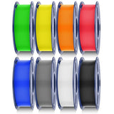 SUNLU ABS Filament 1.75mm 3D Printer Filament Bundle Multicolor, Individually Vacuum Packed, 2kg in Total, 0.25kg per Spool, 8 Pack, 8 Colors, Black+White+Grey+Blue+Yelllow+Green+Red+Orange