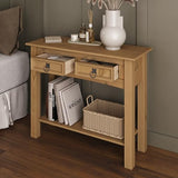 Furniture Dash Solid Wood Console Table Corona with 2 Drawers 34.49" W, 12.64" D, 28.82" H - Farmhouse Entryway Table with Storage Shelf, Tables for Living Room, Hallway Foyer for Office & Bedroom Furniture Dash