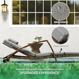 Outsunny Wicker Chaise Lounge Chair Outdoor Set of 2, 5-Position Adjustable Reclining Pool Lounge Chairs with Wheels, Rattan Outdoor Lounger with Cushion, Armrests for Poolside Beach Backyard, Gray