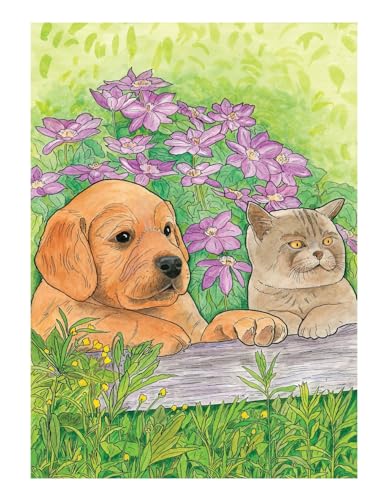 Creative Haven Lovable Cats and Dogs Coloring Book: Relax & Unwind with 31 Stress-Relieving Illustrations (Adult Coloring Books: Pets)