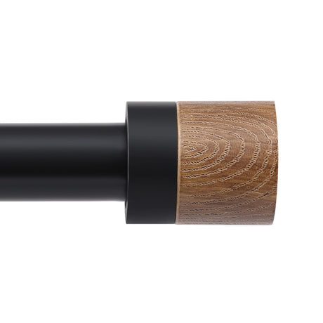 Wood Curtain Rods for Windows 48 to 84 Inches(4-7ft),1 inch Adjustable Window Curtain Rods with Imitation Wood Grain Finials,Heavy Duty Decorative Drapery Rod for Bedroom,Kitchen and patio QITERI